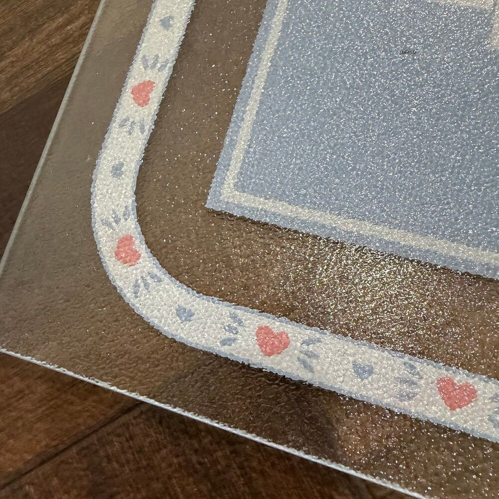 Vintage Holstein Cows Country Hearts 15”x18” Textured Glass Cutting Board - Picture 2 of 5